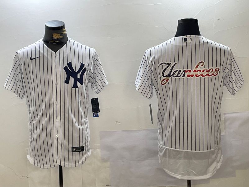 Men New York Yankees Blank White stripe Elite 2024 Nike MLB Jersey style 10163->new york yankees->MLB Jersey